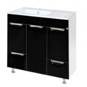 Тумба с раковиной Misty Кристи 75, цвет черный