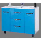 Тумба с раковиной Misty Кристи 90 центральная, цвет голубой