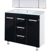 Тумба с раковиной Misty Кристи 105 центральная, цвет черный