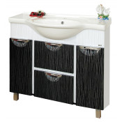 Тумба с раковиной Misty Лорд 85, цвет черно-белый