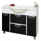 Тумба с раковиной Misty Лорд 105, цвет черно-белый