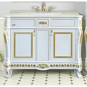 Тумба с раковиной Misty Мануэлла Gold 105 прямая, цвет белый глянцевый