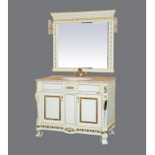 Тумба с раковиной Misty Мануэлла Gold 120 прямая, цвет белый глянцевый