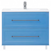Тумба с раковиной Misty Марта 80 напольная, цвет голубой матовый