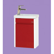 Тумба с раковиной Misty Мини 40 подвесная, цвет красный