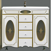 Тумба с раковиной Misty Монако 100 с 4 ящиками, цвет белый