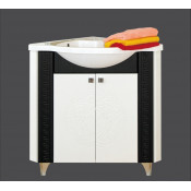 Тумба с раковиной Misty Олимпия 60 угловая, цвет венге-белый