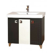 Тумба с раковиной Misty Олимпия 75 прямая, цвет венге-белый