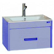 Тумба с раковиной Misty Онтарио 50 подвесная с 1 ящиком, цвет синий