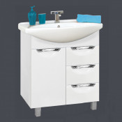 Тумба с раковиной Misty Орхидея 65 с 3 ящиками, цвет белый