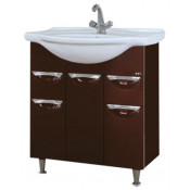 Тумба с раковиной Misty Орхидея 75 с 2 ящиками, цвет коричневый