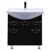 Тумба с раковиной Misty Орхидея 85 с 2 ящиками, цвет черный