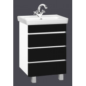 Тумба с раковиной Misty Прима 50 с 3 ящиками, цвет черный
