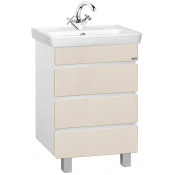 Тумба с раковиной Misty Прима 60 с 3 ящиками, цвет бежевый