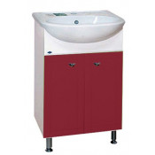 Тумба с раковиной Misty Уют 50 прямая, цвет бордо