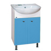 Тумба с раковиной Misty Уют 50 прямая, цвет голубой