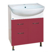 Тумба с раковиной Misty Уют 60 с 1 ящиком, цвет бордо