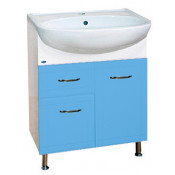 Тумба с раковиной Misty Уют 60 с 1 ящиком, цвет голубой