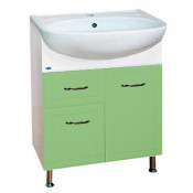 Тумба с раковиной Misty Уют 60 с 1 ящиком, цвет салатовый