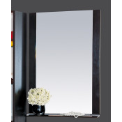 Зеркало Misty Эмилия 60 с полочкой, цвет черный