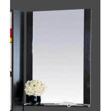 Зеркало Misty Эмилия 60 с полочкой, цвет черный