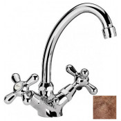 Смеситель Paini Liberty 17F3250 для раковины с донным клапаном 1"1/4, старая бронза