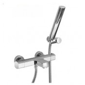 Смеситель Paini Ovo 86PA105TH для ванны и душа с душевым гарнитуром, термостатический, сталь PVD