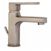 Смеситель Paini Ovo 86PA211 для раковины с донным клапаном 1”1/4, сталь PVD