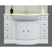 Тумба со столешницей Misty Мелиса 130 с 8 ящиками, цвет белый глянцевый