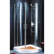 Уголок полукруглый цвет профиля - белый стекло - прозрачное AFS 0080 01 01