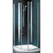 Уголок полукруглый цвет профиля -белый стекло - прозрачное ES 0090 01 01