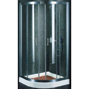 Уголок полукруглый ZS 110x110 01 01 цвет профиля - белый стекло - прозрачное