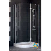 Душевой уголок AFS-F-one 100x90 01 01 цвет профиля - белый стекло - прозрачное