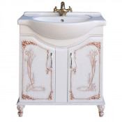 Тумба с раковиной Atoll Barcelona 77,5*90 cм, rame (белое дерево медь)