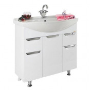 Тумба c раковиной Vod-ok Лира 85 без бельевой корзины, цвет белый