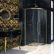 ушевой уголок Huppe Enjoy Victorian EV0702 007 322 100*100 см, профиль золото матовое, стекло прозрачное Anti-Plaque