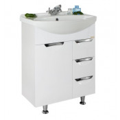 Тумба c раковиной Vod-ok Лира 65 с ящиками, цвет белый