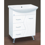 Тумба с раковиной Misty Лагуна 65 с 3 ящиками, цвет белый