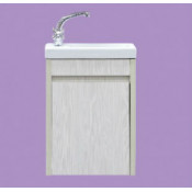 Тумба с раковиной Misty Мини 40 подвесная, универсальная, левый/правый, вудлайн