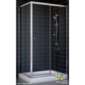 Душевой уголок ZP+ZPV (knob) 130x90 01 01 прямоугольный цвет профиля - белый стекло - прозрачное