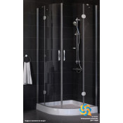 Душевой уголок AFS 0110 01 01 полукруглый цвет профиля - белый стекло - прозрачное