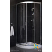 Душевой уголок ZS 120x120 01 01 цвет профиля - белый стекло - прозрачное