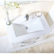 Тумба с раковиной Бриклаер Бостон 75 см, белый глянец
