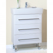 Тумба с раковиной Бриклаер Аквавита 60 см, 3D белый глянец