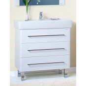 Тумба с раковиной Бриклаер Аквавита 80 см, 3D белый глянец 