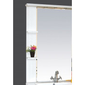 Зеркало-шкаф Misty Олимпия 75, левый, цвет белый фактурный