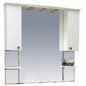Зеркало-шкаф Misty Олимпия 105, цвет белый фактурный