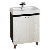 Тумба с раковиной Misty Вирджиния-бабочка 60 прямая, цвет венге-белый