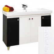 Тумба с раковиной Misty Олимпия 120 прямая, цвет белый фактурный