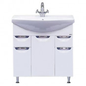 Тумба с раковиной Misty Орхидея 75 с 2 ящиками, цвет белый